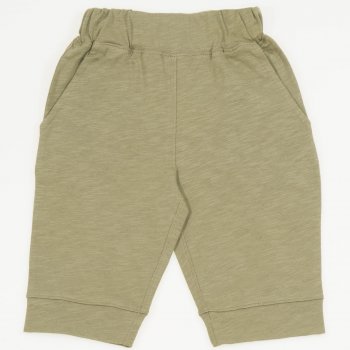 Pantaloni trei sferturi bumbac organic kaki