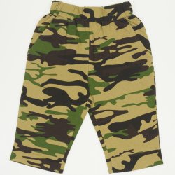 Pantaloni trei sferturi imprimeu model camuflaj