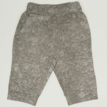 Pantaloni trei sferturi gri nisipiu imprimeu model bule 