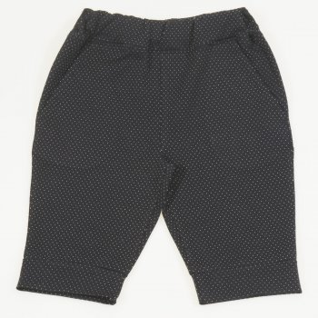 Pantaloni trei sferturi negri imprimeu model puncte albe | liloo
