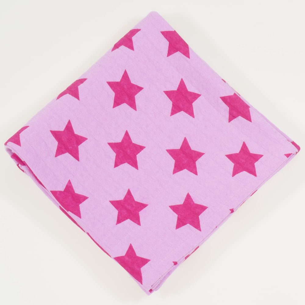 Pink single layer blanket organic cotton with stars print | liloo