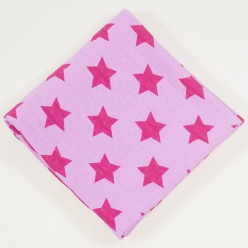 Pink single layer blanket organic cotton with stars print | liloo