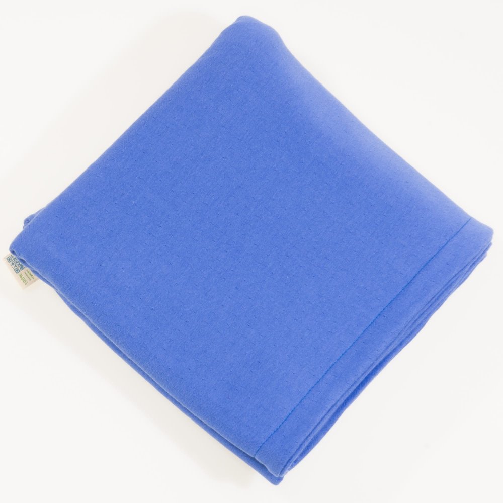 Paturica groasa din bumbac organic albastru - material multistrat premium| liloo