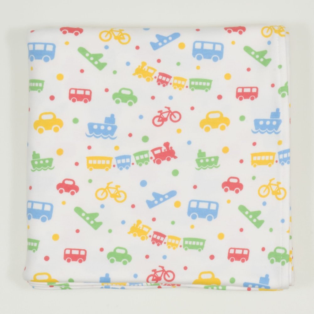 Double layer blanket with transport toys print | liloo