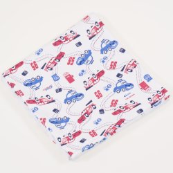 Double layer blanket with cars printed pattern