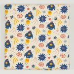 Double layer blanket with stars-rockets print | liloo