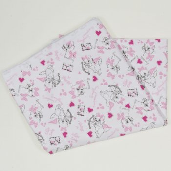 Single layer blanket with cats print