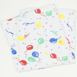 Single layer blanket with balloons print