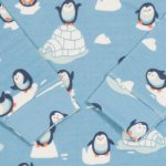 Aqua organic cotton long-sleeve thick pajamas with penguins print | liloo