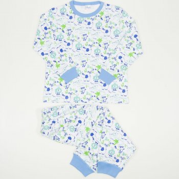 Long-sleeve thick pajamas with baby jungle print