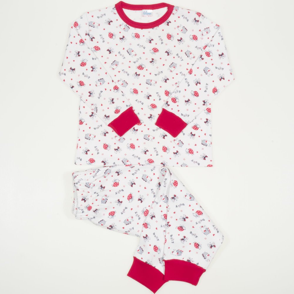 Long-sleeve thick pajamas with red elephant print | liloo