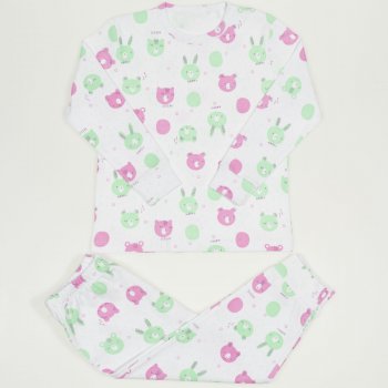 Long-sleeve thick pijamas with sleepy and happy print  | liloo