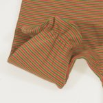 Brown long-sleeve thin pajamas - organic cotton with colour stripes print | liloo