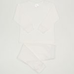 Pijamale bebelusi ecru - material multistrat premium cu model | liloo