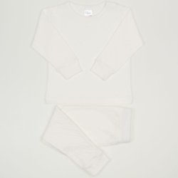 Ecru long-sleeve thin pajamas - premium multilayer material with model