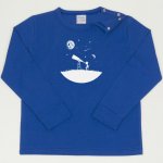 Dark blue long-sleeve thin pajamas with exploring the universe print | liloo