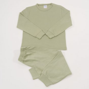 Olive long-sleeve thin pajamas uni