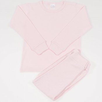 Pink long-sleeve thin pajamas - premium multilayer material with model | liloo