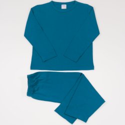 Dark blue-green long-sleeve thin pajamas