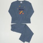 Pijamale primavara-toamna albastru-verzui melange imprimeu racheta | liloo