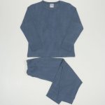 Pijamale primavara-toamna albastru-verzui melange uni | liloo