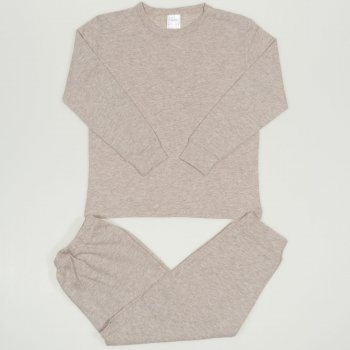 Beige melange long-sleeve thin pajamas uni