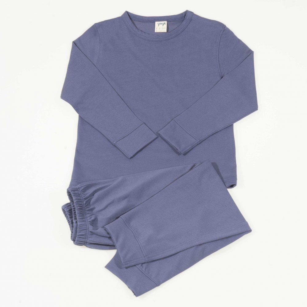 Pijamale primavara toamna bumbac organic gri albastrui Pijamale primavara toamna bumbac organic gri albastrui| liloo