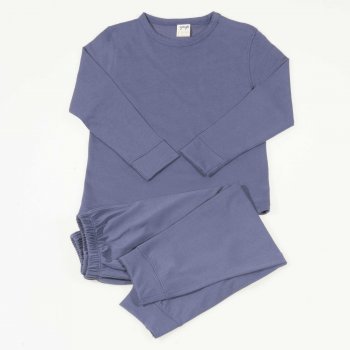 Pijamale primavara toamna bumbac organic gri albastrui| liloo