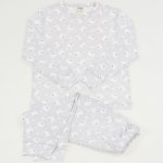 Pijamale primavara-toamna gri - bumbac organic imprimeu model ursuleti | liloo