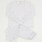 Gray long-sleeve thin pajamas - organic cotton with bears print | liloo