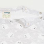 Pijamale primavara-toamna gri - bumbac organic imprimeu model ursuleti | liloo