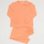 Orange organic cotton long-sleeve pajamas | liloo