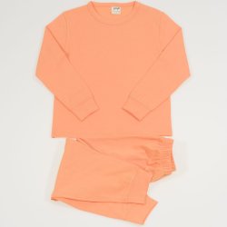 Orange organic cotton long-sleeve pajamas