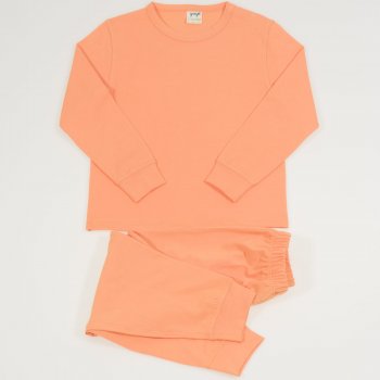 Orange organic cotton long-sleeve pajamas