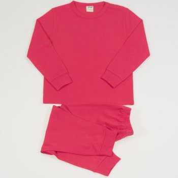 Red organic cotton long-sleeve pajamas | liloo