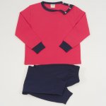 Red and navy blue organic cotton long-sleeve pajamas | liloo