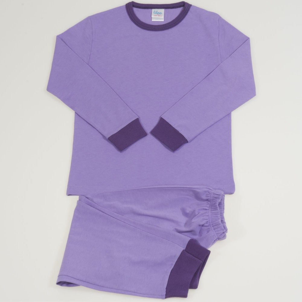 Purple long-sleeve thin pajamas uni | liloo