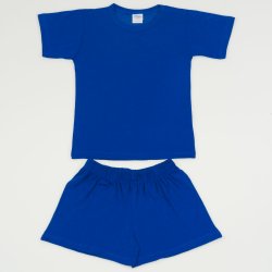 Blue short-sleeve thin pajamas uni