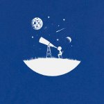 Dark blue short-sleeve thin pajamas with exploring the universe print | liloo