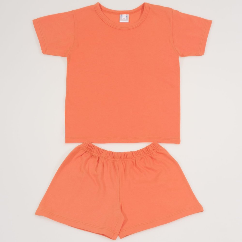 Orange short-sleeve thin pajamas | liloo