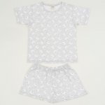 Gray short-sleeve thin pajamas - organic cotton with bears print | liloo