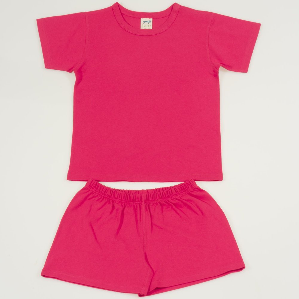 Red organic cotton short-sleeve thin pajamas | liloo