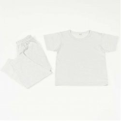 Pijamale cu maneca scurta si pantaloni lungi bumbac organic culoarea ou de rata