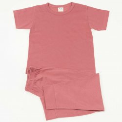 Pijamale cu maneca scurta si pantaloni lungi bumbac organic visiniu