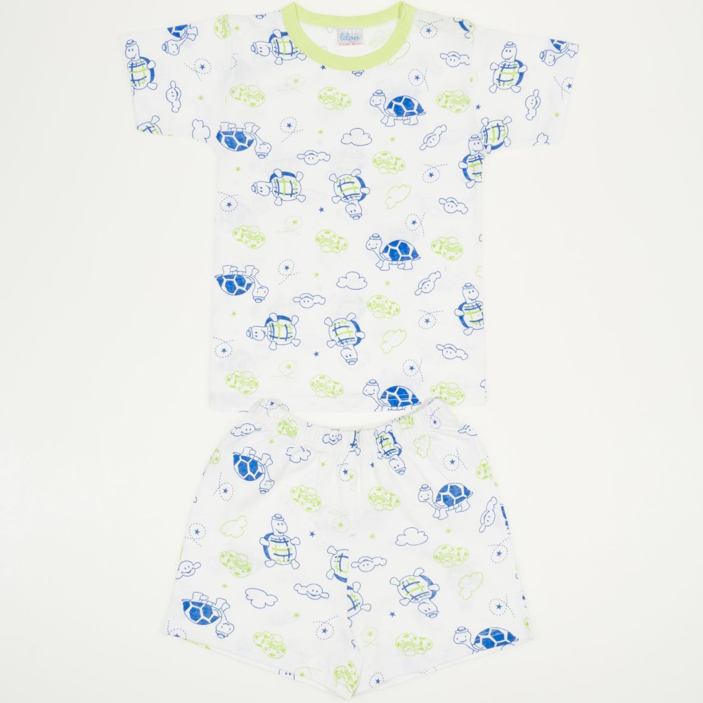 Short-sleeve thin PJs with turtles allover print | liloo