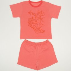  Light salmon short-sleeve thin PJs with mouse print