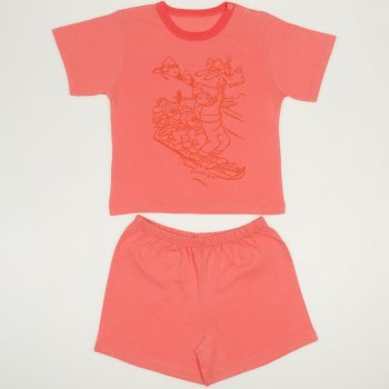  Light salmon short-sleeve thin PJs with mouse print | liloo