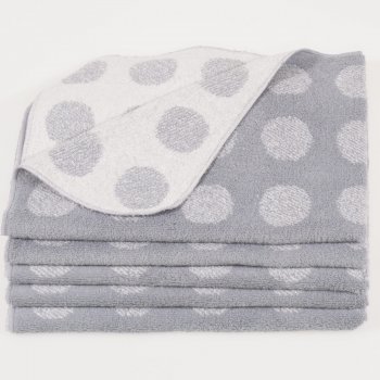 Gray towel with two faces - set of 5 pieces | liloo