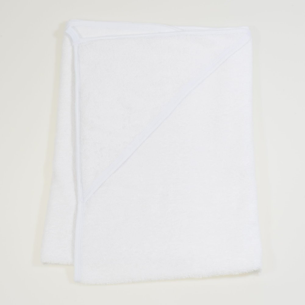 White organic cotton large towel with hood | liloo