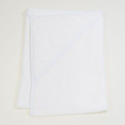 White organic cotton large towel with hood 